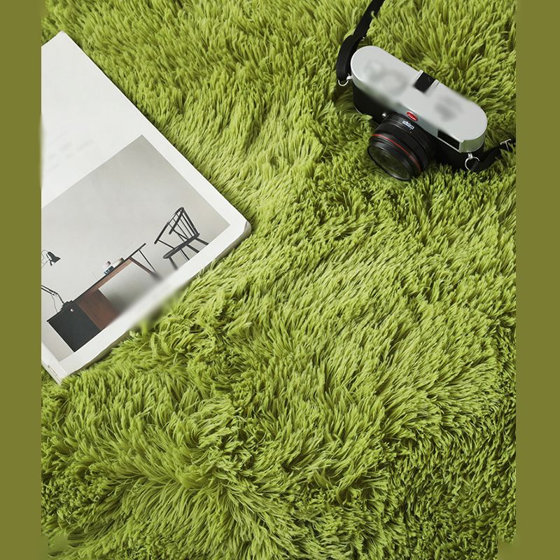 Simple Indoor Room Rug Pink Pure Color Carpet Polyester Non-Split Indoor Carpet