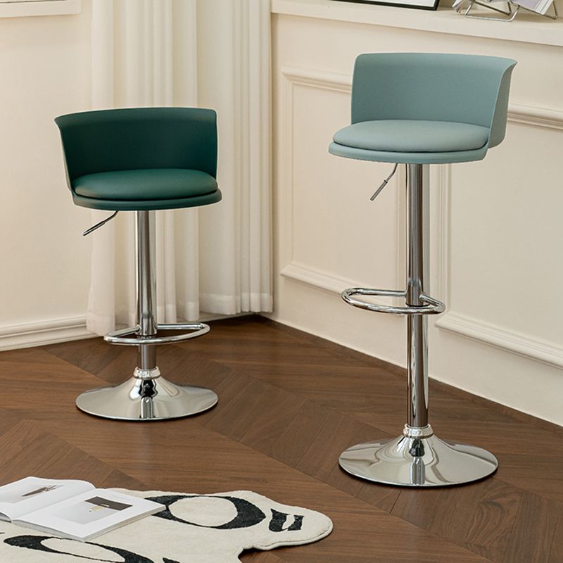 Modern Adjustable Height Swivel Bar Stool Metal Base Footrest Bar Stool