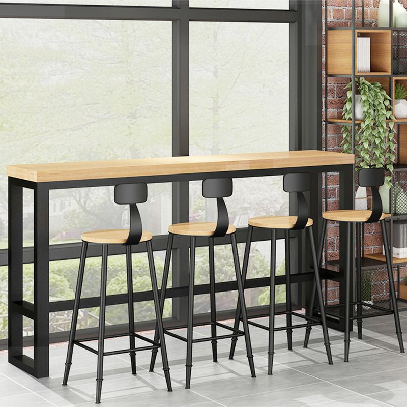 1/5/9 Pieces Pine Wood Top Bar Table Set Industrial Rectangle Pub Table Set