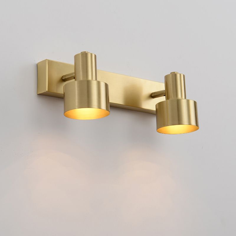 Mid-Century Luxury Style Cylinder Wall Mounted Vanity Lights Metal Vanity Lighting Fixtures for Bathroom