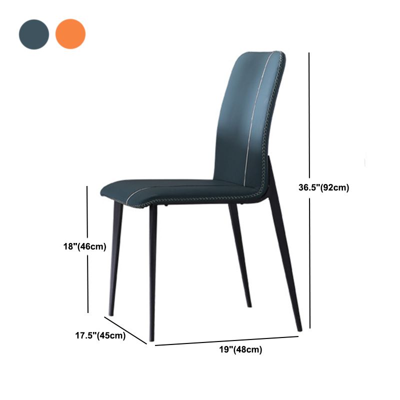 Contemporary Dining Chairs Faux Leather Armless Dining Chairs for Home