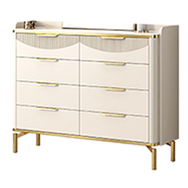 Glam Stone 16"Wide Storage Chest Bedroom Chest in White with Drawers