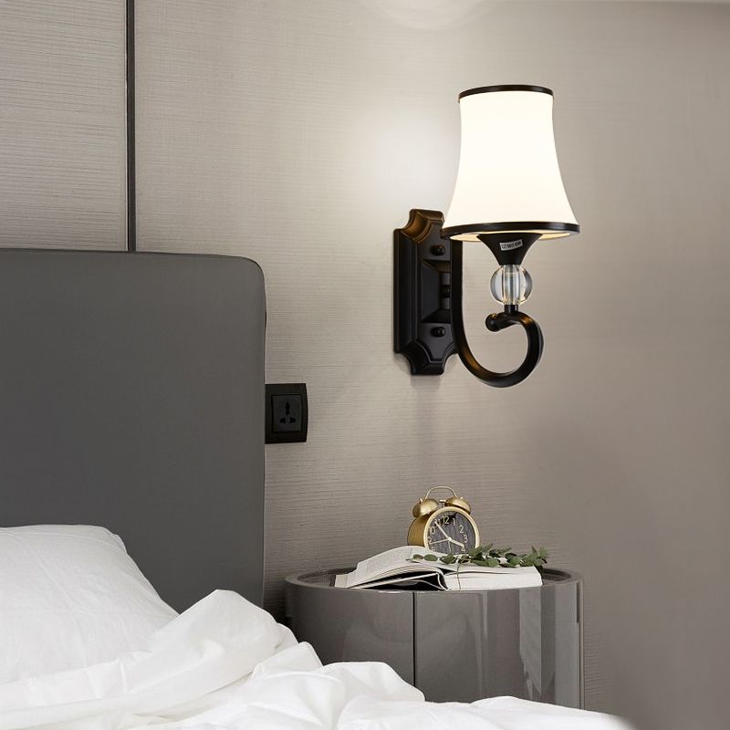 1-Licht geometrische Wandleuchten moderne einfache Style-Glas-Wandbeleuchtung in Schwarz