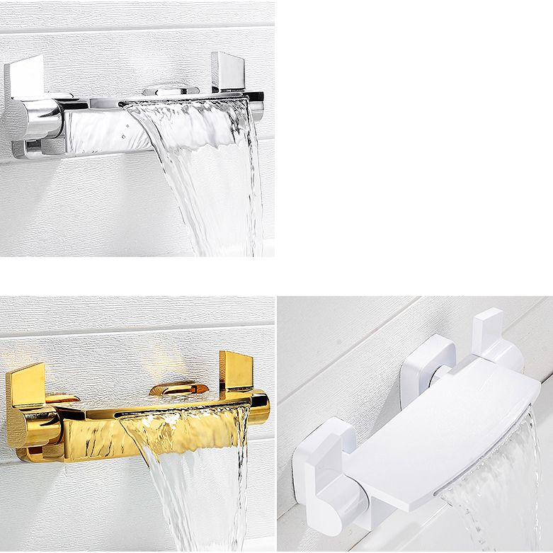 Wall Mounted Metal Tub Filler Low Arc Freestanding Bathtub Faucet