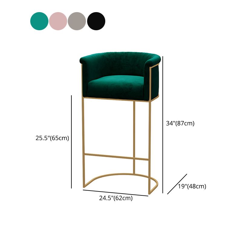 Nordic Design Upholstered Bar Stools for Home Use Luxury Low Back Round Stools