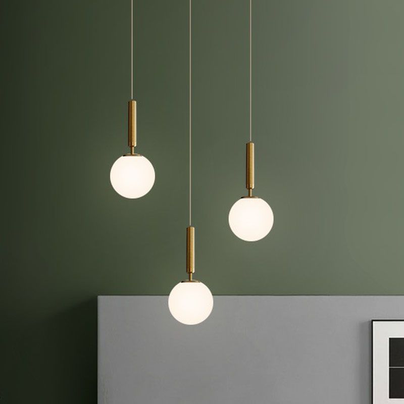 Post-Modern Style Ball Pendant Light Glass 1 Bulb Bedroom Suspended Lighting Fixture