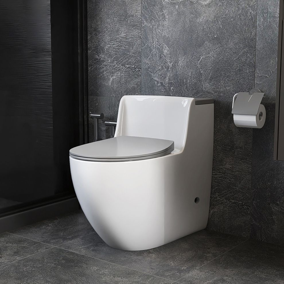 Modern Elongated Toilet Bowl Siphon Jet Flush Toilet with Seat