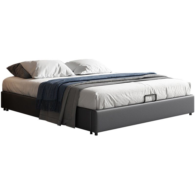 Grey Platform Bed Frame Contemporary Platform Bed with Lift Up Storage