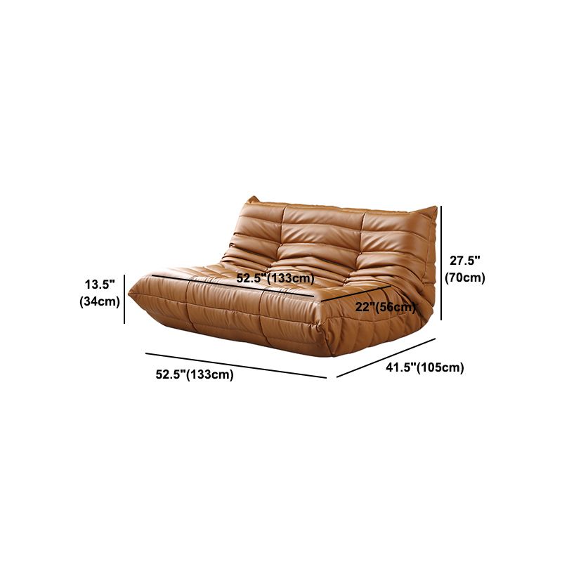 Armless Sofa Sewn Pillow Back Contemporary Sofa for Living Room