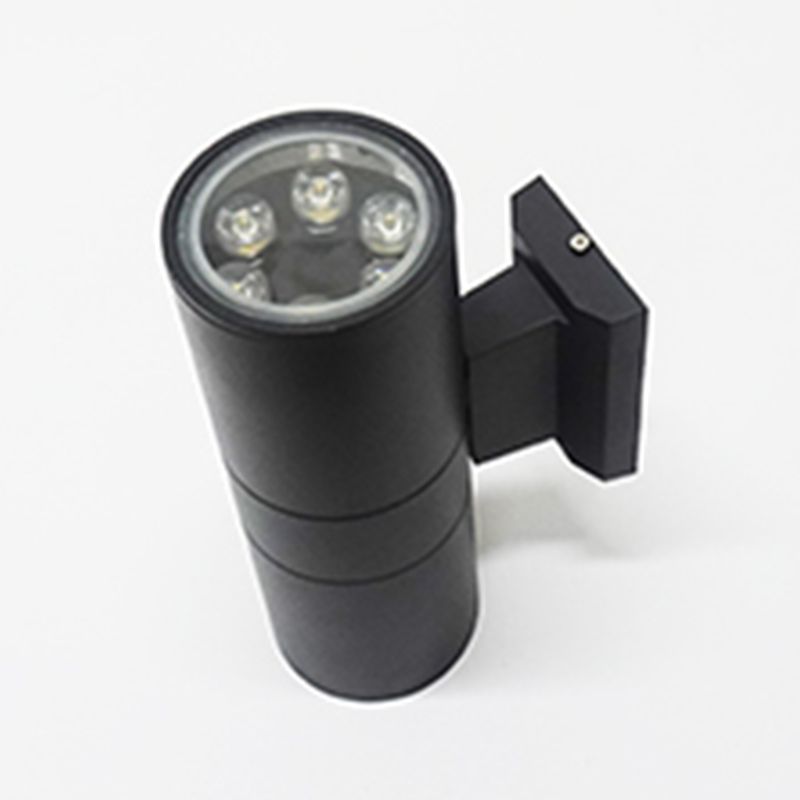 Contemporary Black Wall Light Cylinder 2 Lights Wall Washer with Aluminum for Outdoors