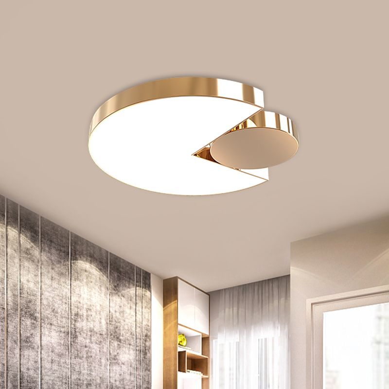 Round Splicing Acrylic Flush Ceiling Light Modern Style LED Gold Flushmount Lighting for Bedroom