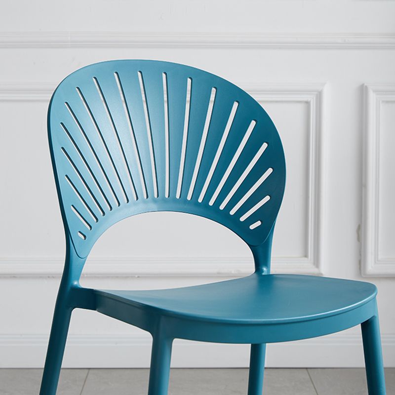 Contemporary Style Plastic Open Side Chair Colorful Stacking Dining Chairr for Home