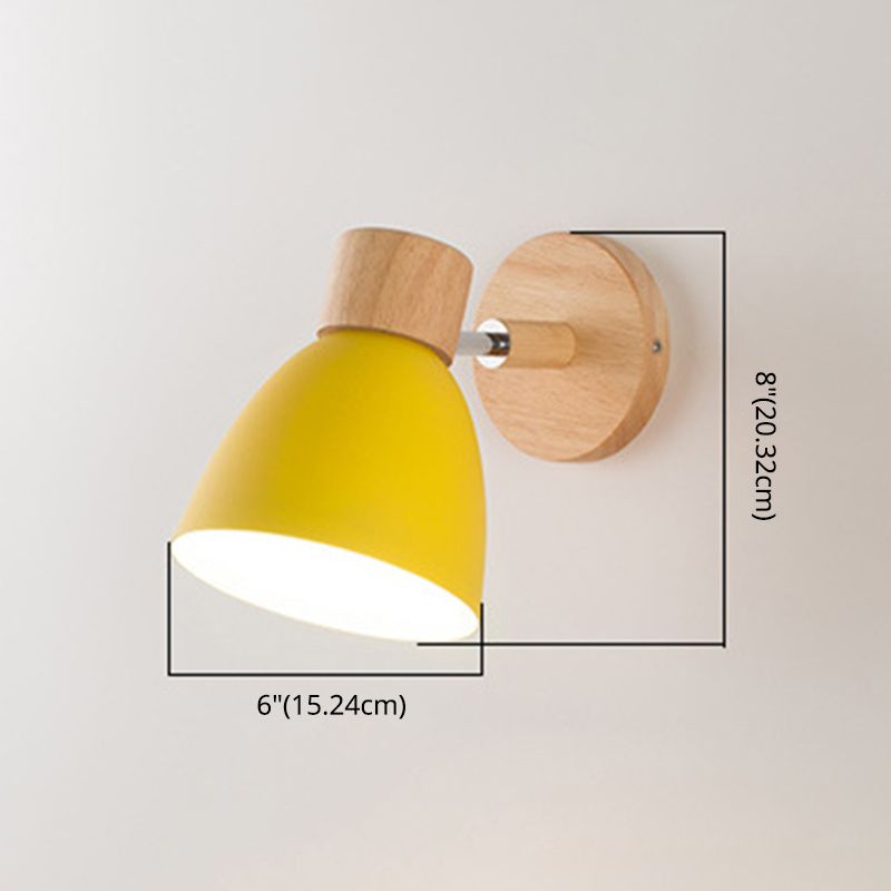 Armed  Wall Light Sconce Macaron Style Metal 1 Light Sconces