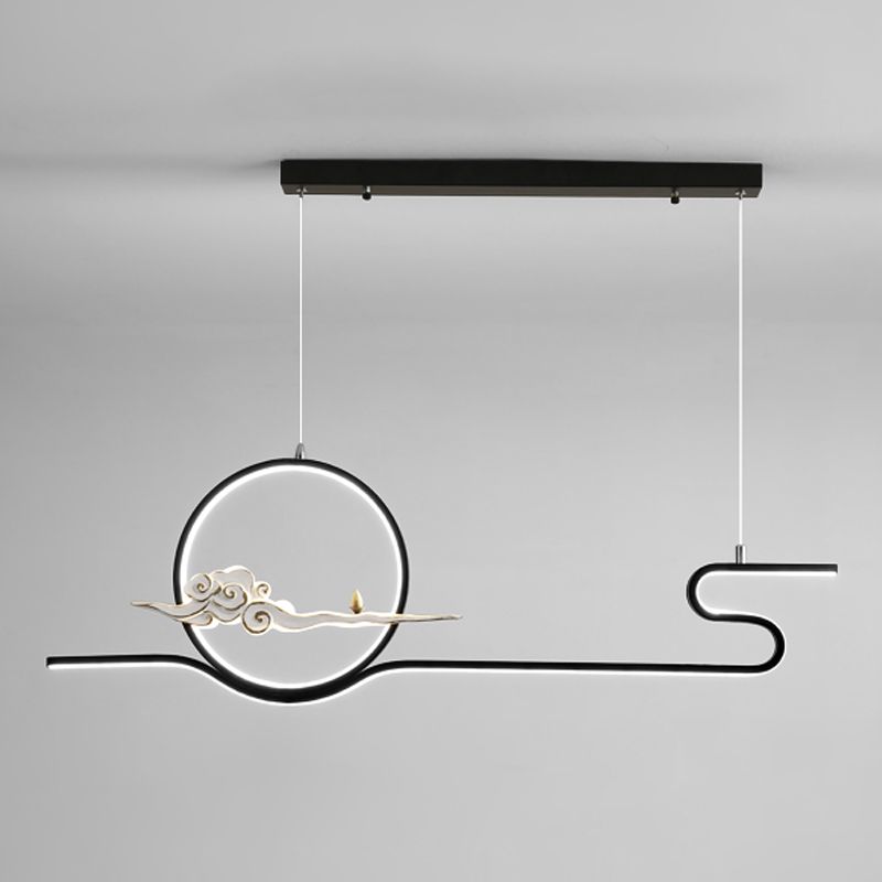 Resin Hanging Pendant Lights Modern Linear Hanging Lamps for Dining Room