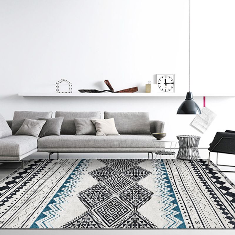 Zuidwestelijke woonkamer vloerkleed multi-kleuren geo-patroon tapijt Anti-slip huisdiervriendelijk wasbaar winderbaar binnenkapper