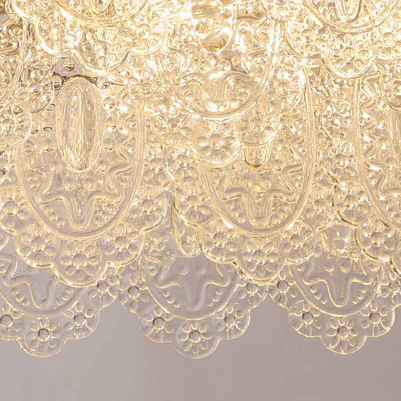 Modern Style Oval Shape Island Lights Glass 8 Light Island Lighting in Gold