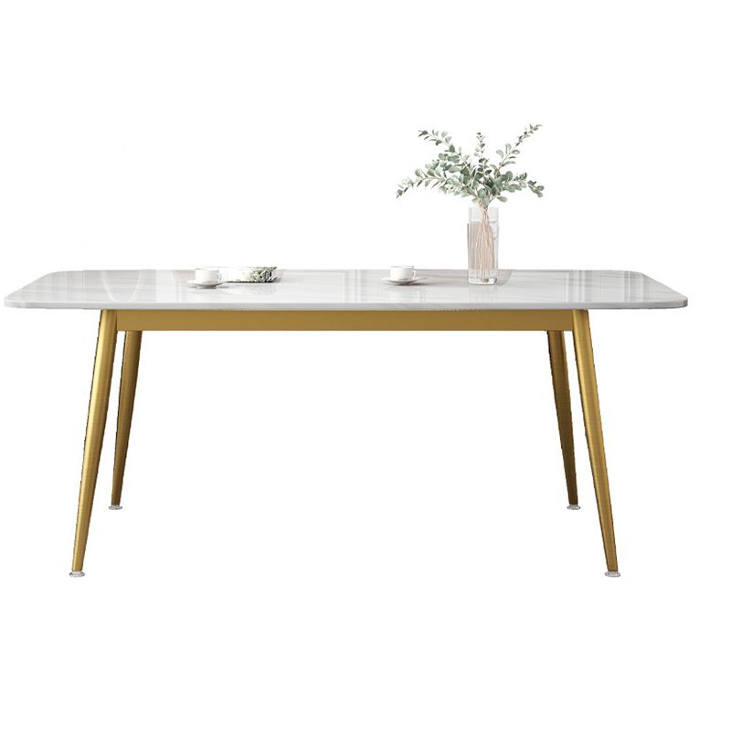 Scandinavian Kitchen Dining Room Set with  Sintered Stone Top and Metal Base Dining Furniture