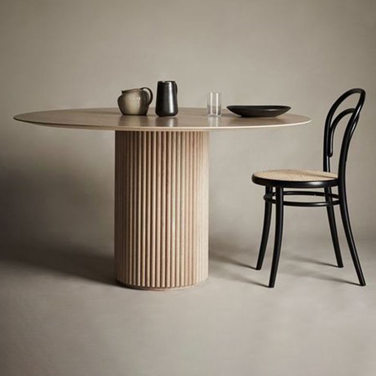 Round Shape Home Dining Table Modern Wooden Dining Room Table