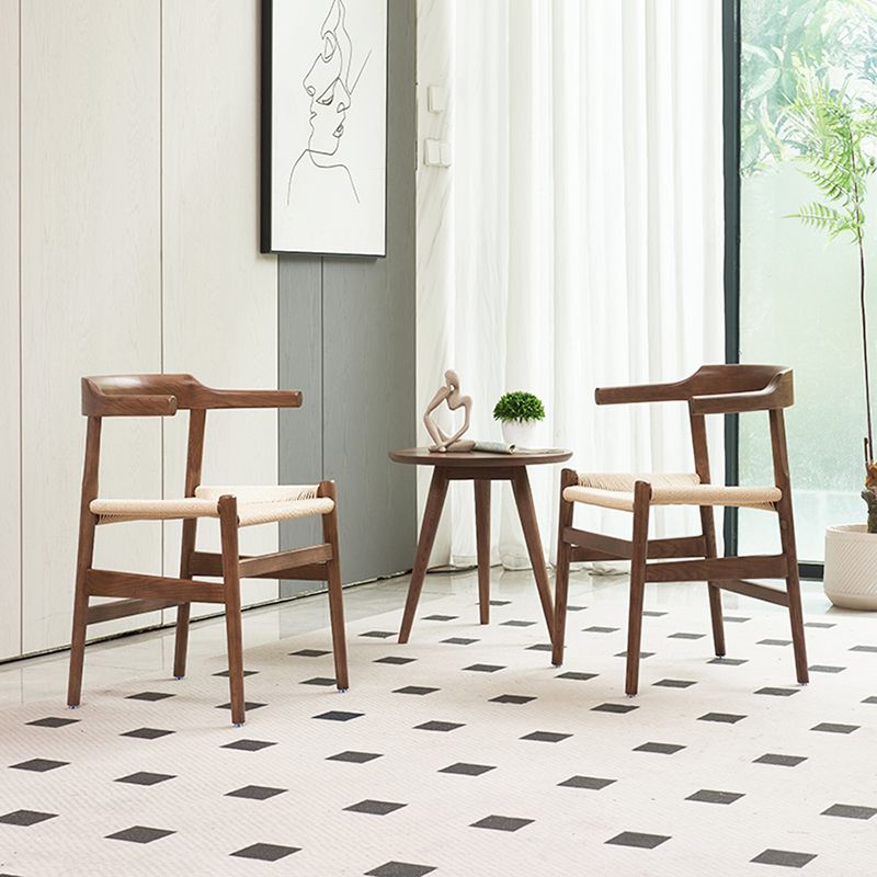 Contemporary Style Open Back Solid Wood Home Use Dining Side Chair