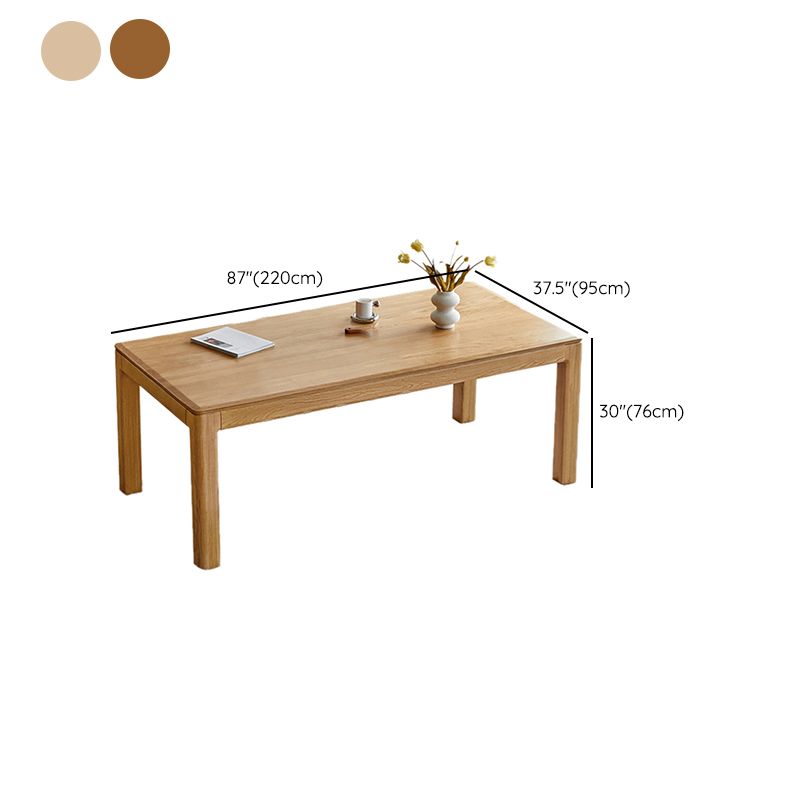 Contemporary Rectangular Solid Wood Dining Table with 4 Foot