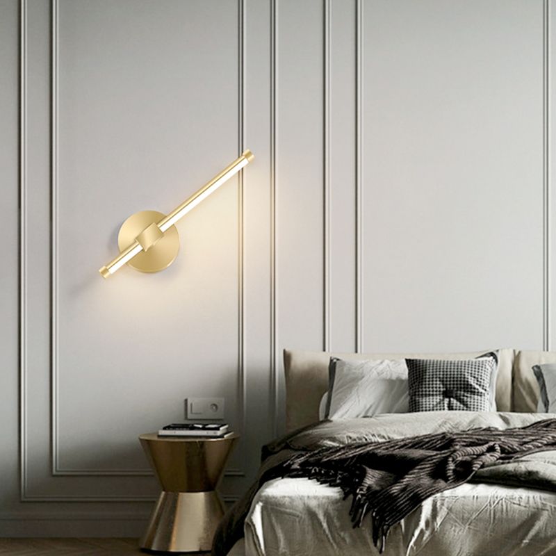 Modern Style Linear Shape Wall Sconce Metal 2 Light Wall Lighting for Bedside