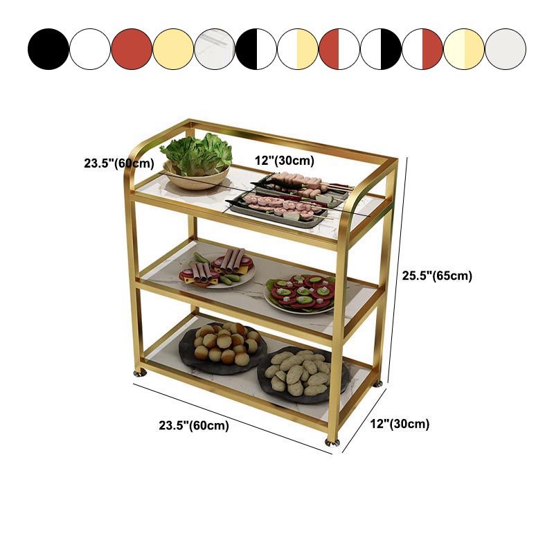 25.59"H Modern Stationary Prep Table Metal Rectangular Prep Table for Home Use