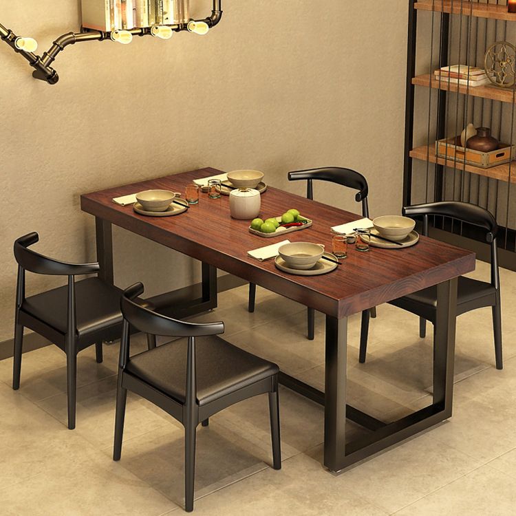 Industrial Dinning Table with Wood Rectangle Dining Table for Kitchen