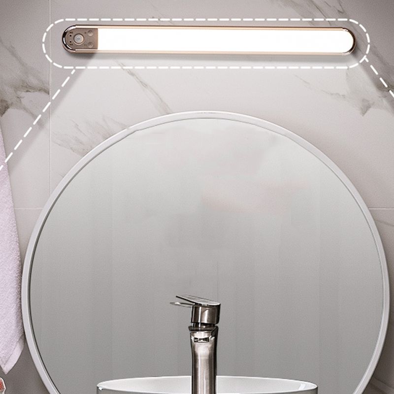 Oro Oblong Mobile Led Mirror Light Modern Metal Vanity Sconce per Powder Room