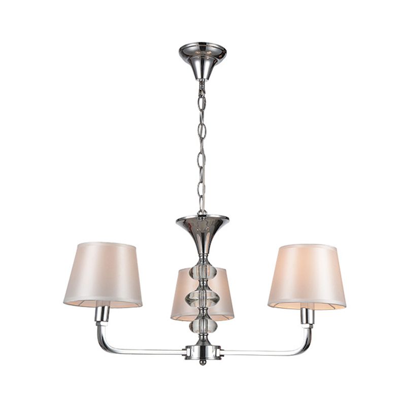 3 lampadine il lampadario affusolato leggero tradizionale tessuto beige appuntamento a soffitto appeso per cucina