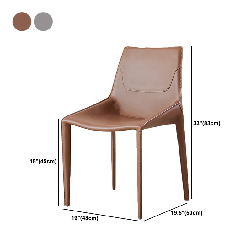 Modern Style Dining Chair Armless Dining Chairs with Metal Legs for Kitchen