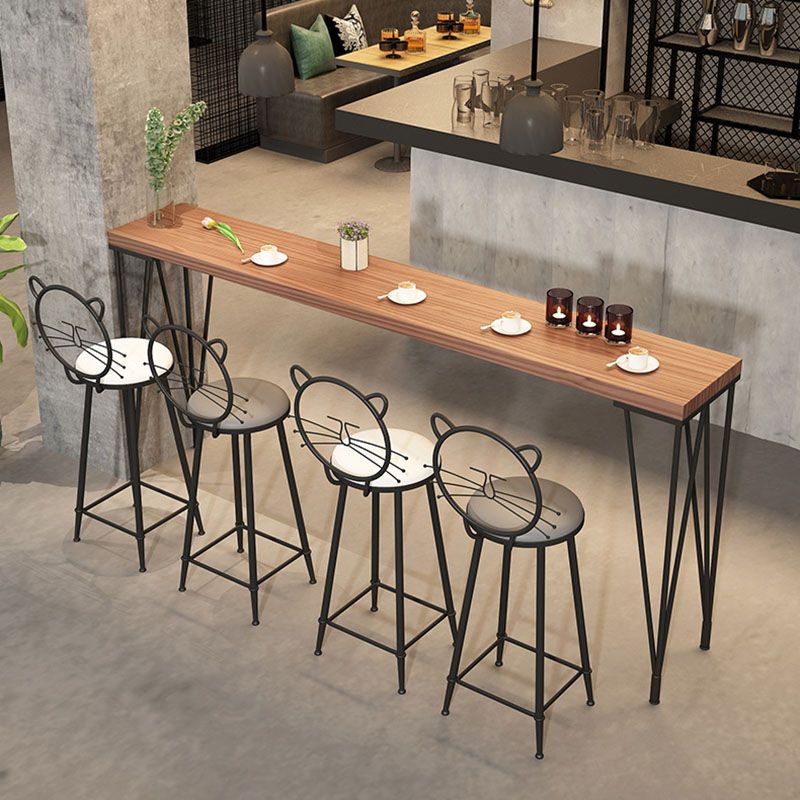 Modern Legs Counter Height Table Solid Wood Natural Bistro Accent Dining Table