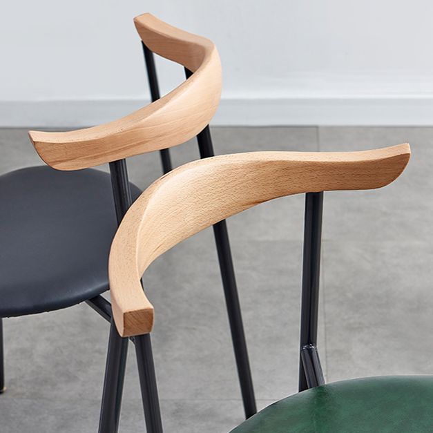 Chaises sans bras de salle à manger contemporaines en métal, chaise latérale de salle à manger à dossier ouvert pour restaurant