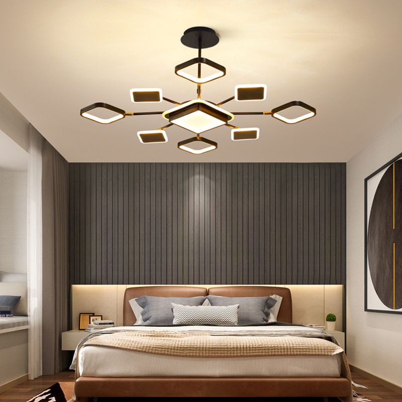 Sputnik Living Room Pendant Chandelier Metal LED Modern Hanging Chandelier