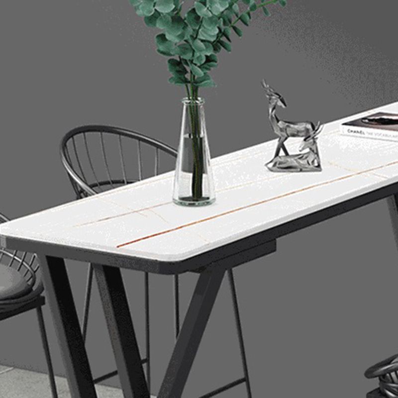 Industrial Stone Bar Wine Table Rectangle Coffee Shop Bar Height Cocktail Table