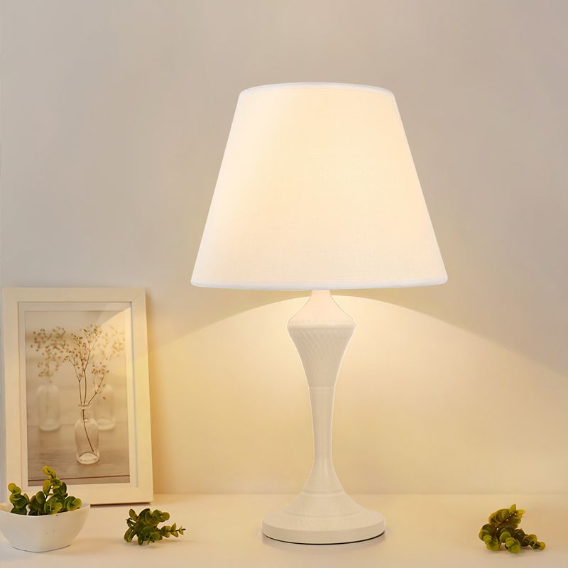 Lampada del libro di lettura affusolata in tessuto anticato 1 comodino camera da letto leggero in bianco/nero