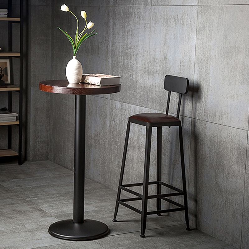 Industrial Black Counter Stool with Square Seat Metal Barstool for Bar