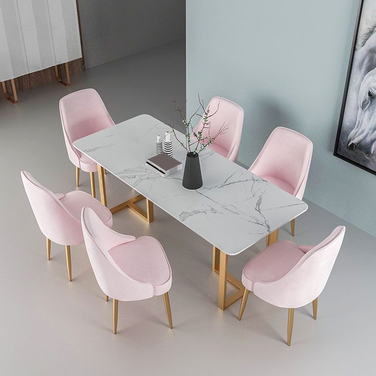 Modern Dining Set with Velvet Chairs 1/4/5/7 Pieces Dinette Set