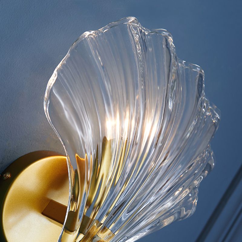 Shell Wall Mounted Light Fixture Contemporary Simplicity Glass Wall Lights for Corridor