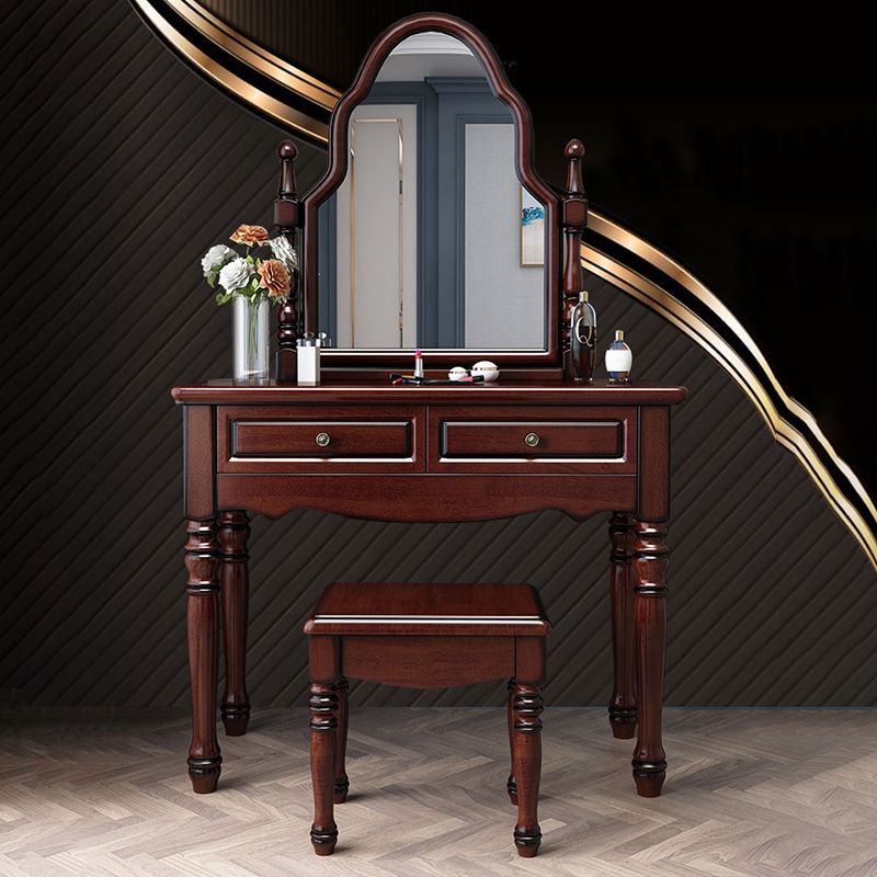 15" Wide Victorian Make-up Vanity Wooden Mirror Dressing Table