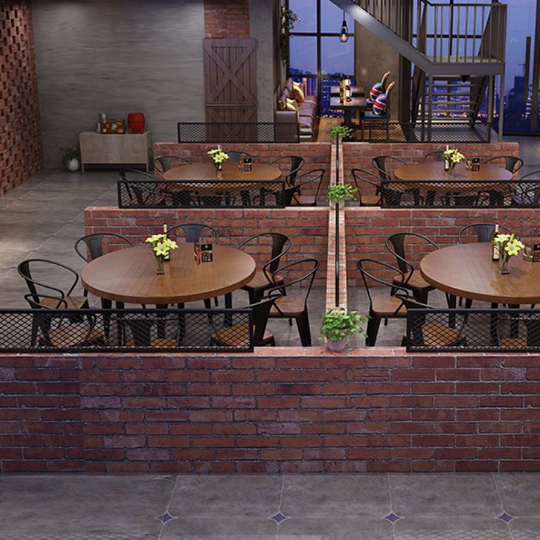 Solid Wood Dining Chairs Contemporary Arm Chairs with Metal Base
