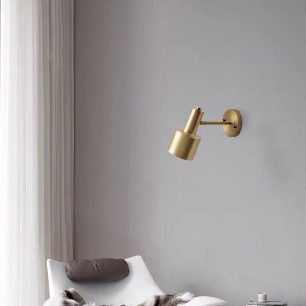 Gold Geometric Shaped Metal Wall Lamp Angle Adjustable Design Simplicity Sconce Lights for Staircase Aisle