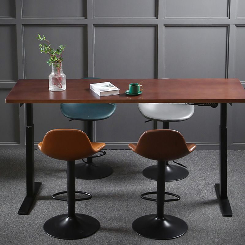 Industrial Style Wood Top Counter Table Liftable Bar Table for Coffee Shop