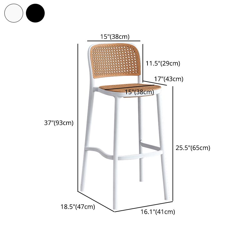 Taburete escandinavo de plástico para cocina, comedor, taburete sin brazos, taburete de bar con respaldo bajo