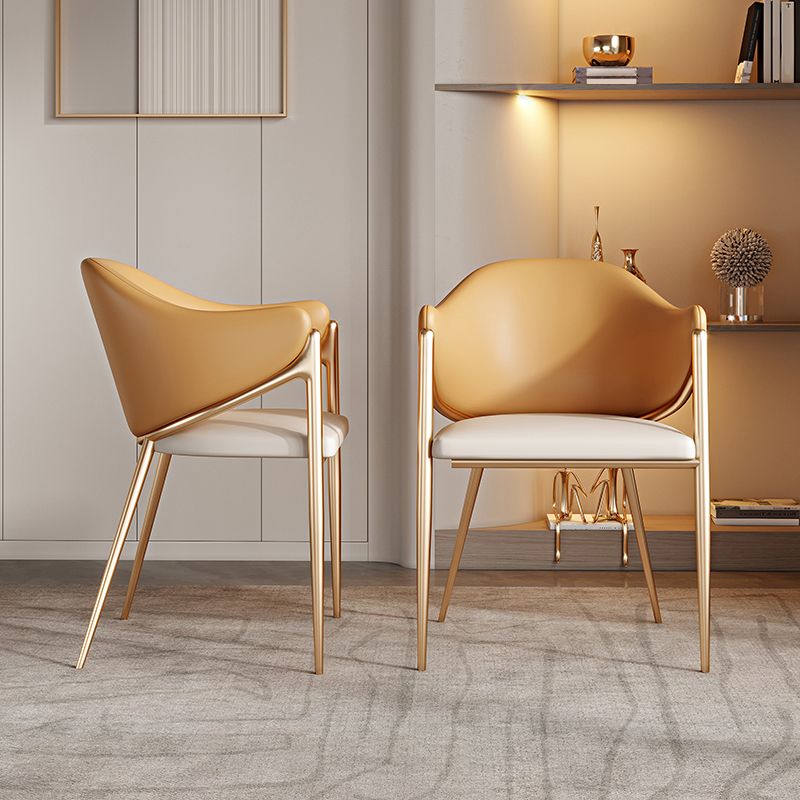 Contemporary Metal and Upholstered Dining Room Chair for Kitchen