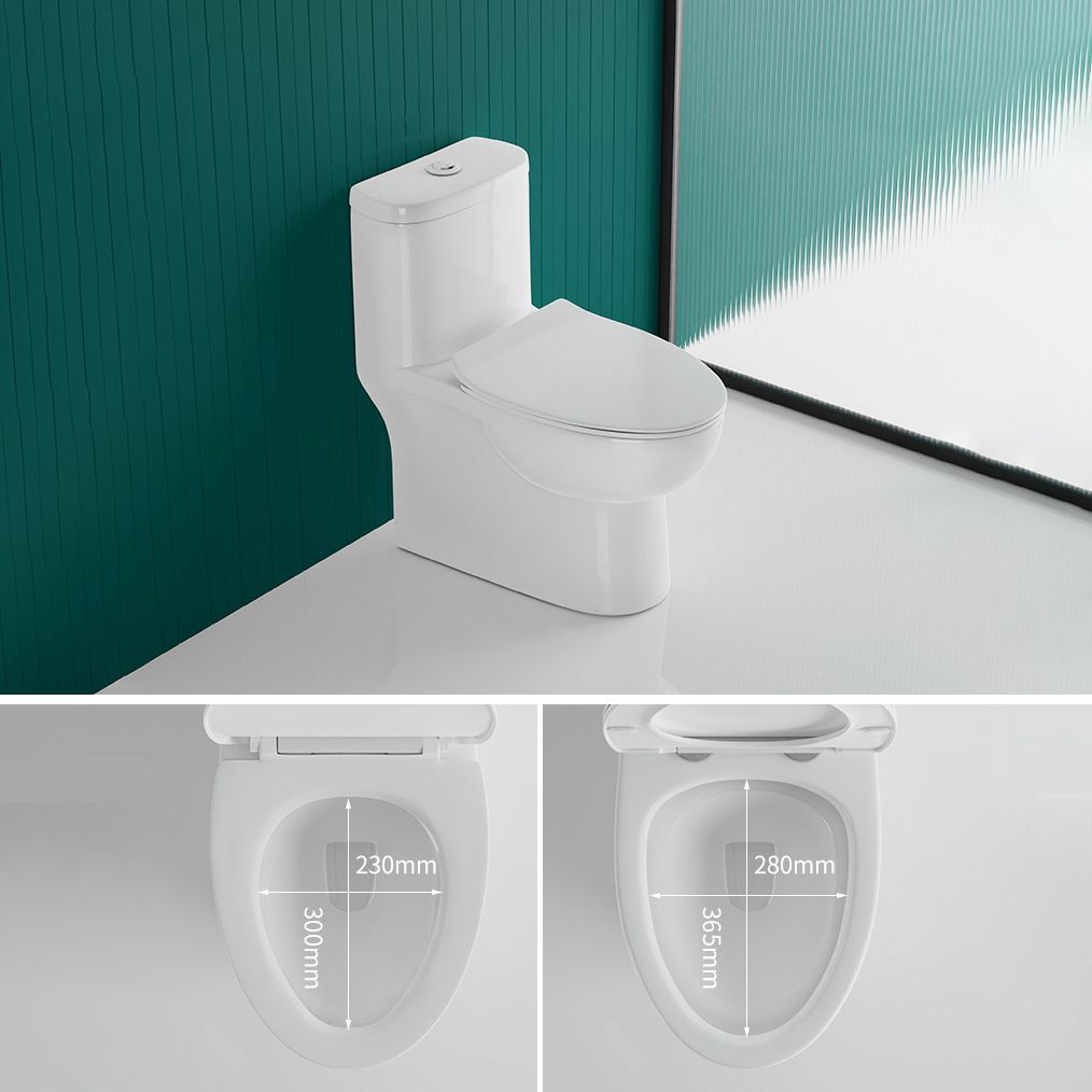 Traditional One Piece Toilet Floor Mounted White Toilet Bowl for Washroom