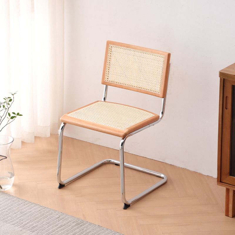 Contemporary Kitchen Dining Side Chair Metal Open Back Dining Side Chair