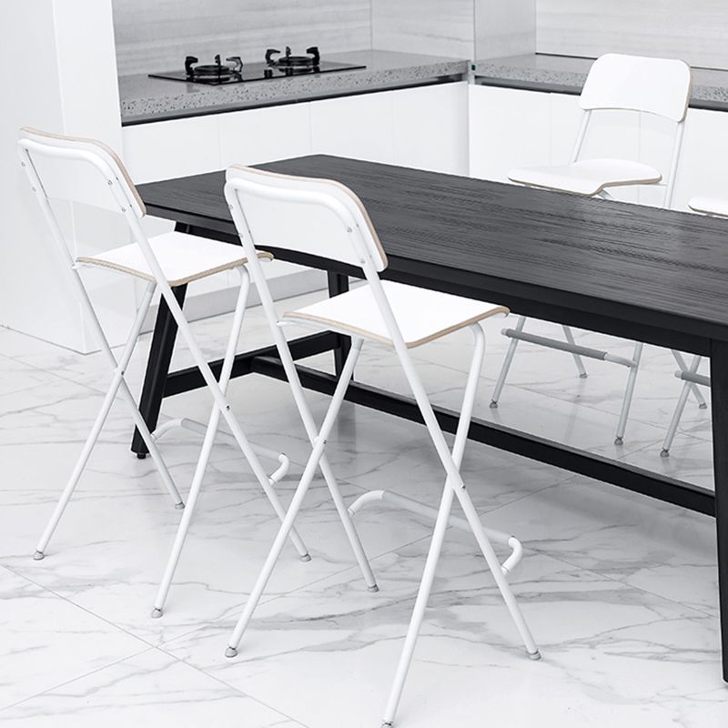 Nordic Wood Folding Barstool Simple Indoor Tall Stool with Square Seat, 1 Piece