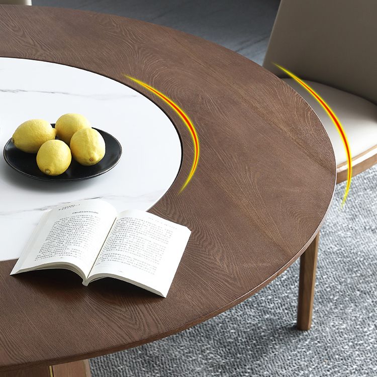 Contemporary 1/4/5/7 Pieces Dining Sintered Stone Dining Table Set with Wooden Legs