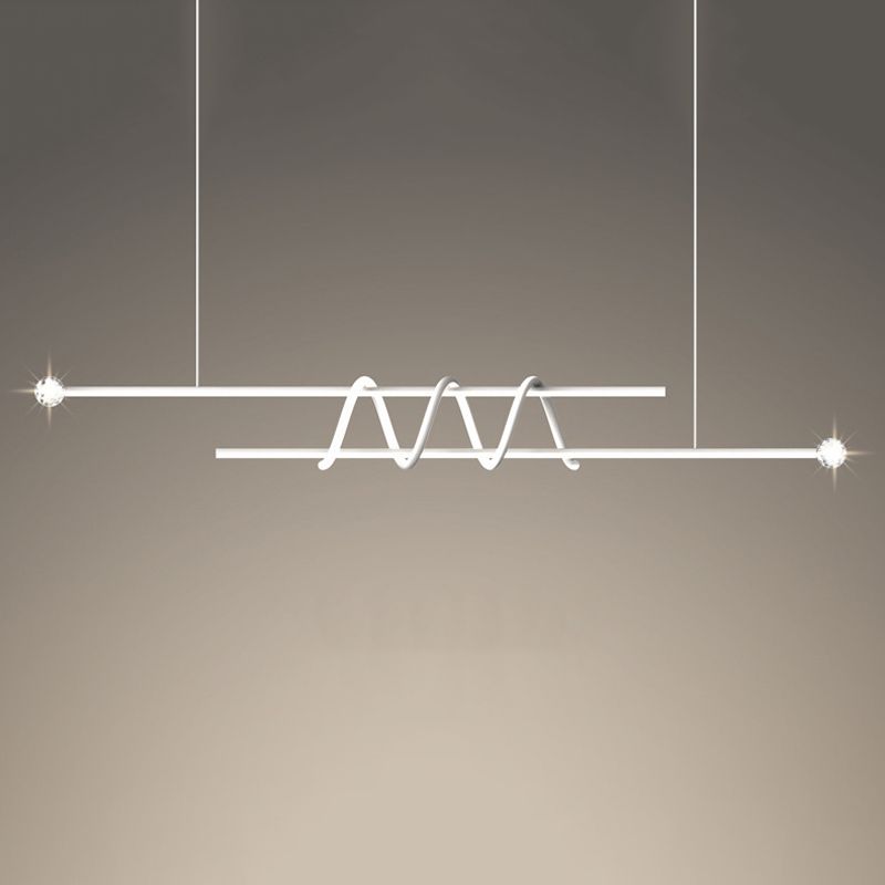 Modern Style Linear Shape Island Pendants Metal Pendant Lights for Dining Room