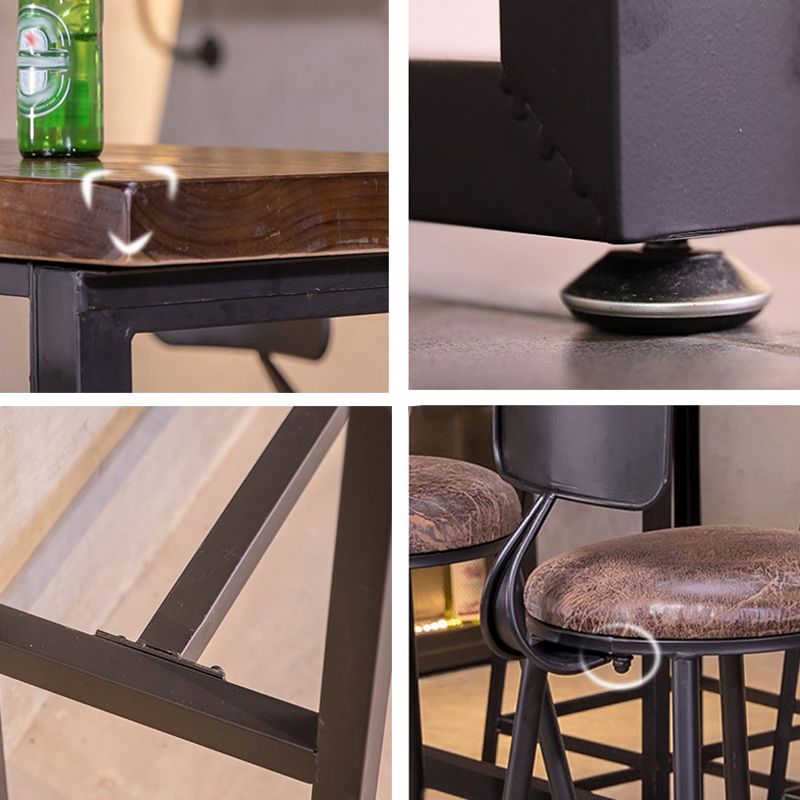 Industrial 1/4/7 Pieces Bar Table Set Rectangle Pine Wood Counter Table for Cafe